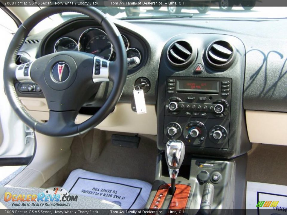 2008 Pontiac G6 V6 Sedan Ivory White / Ebony Black Photo #14