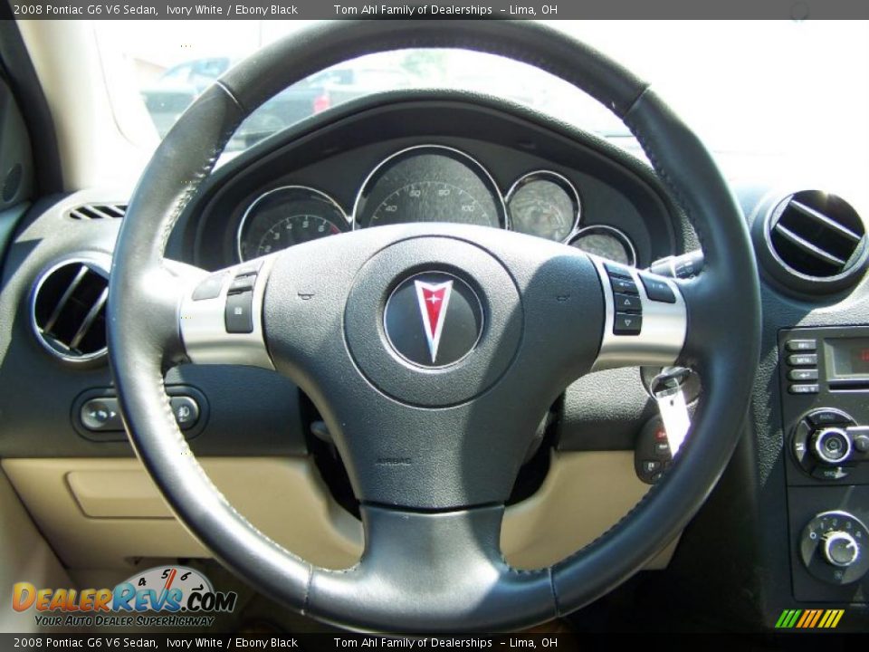 2008 Pontiac G6 V6 Sedan Ivory White / Ebony Black Photo #18
