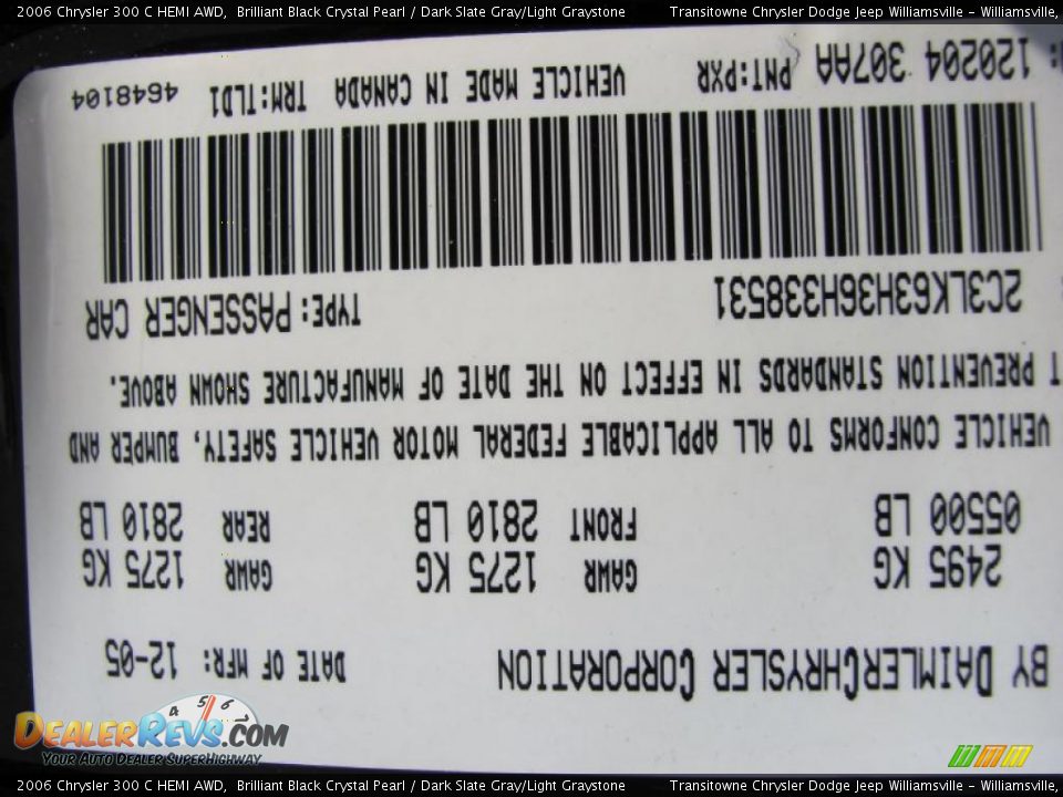 2006 Chrysler 300 C HEMI AWD Brilliant Black Crystal Pearl / Dark Slate Gray/Light Graystone Photo #24
