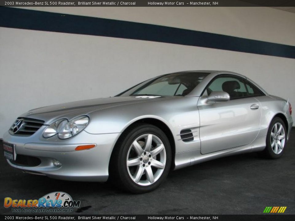 2003 Mercedes-Benz SL 500 Roadster Brilliant Silver Metallic / Charcoal Photo #1