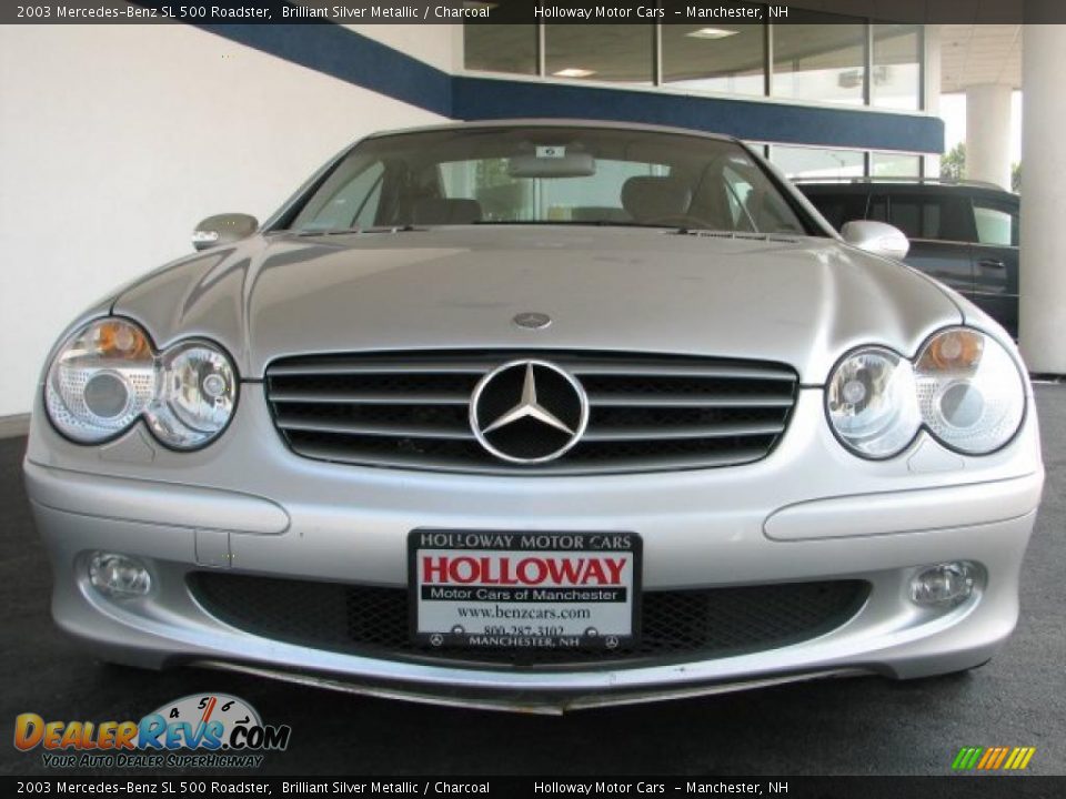2003 Mercedes-Benz SL 500 Roadster Brilliant Silver Metallic / Charcoal Photo #2