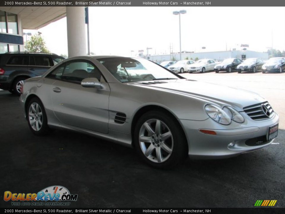 2003 Mercedes-Benz SL 500 Roadster Brilliant Silver Metallic / Charcoal Photo #3
