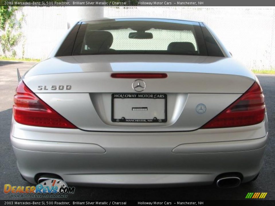 2003 Mercedes-Benz SL 500 Roadster Brilliant Silver Metallic / Charcoal Photo #4