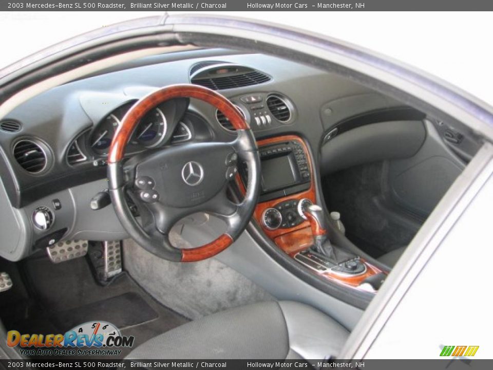 2003 Mercedes-Benz SL 500 Roadster Brilliant Silver Metallic / Charcoal Photo #6
