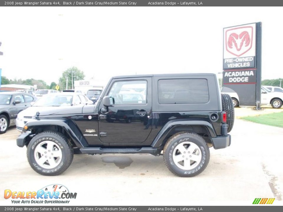 2008 Jeep Wrangler Sahara 4x4 Black / Dark Slate Gray/Medium Slate Gray Photo #2