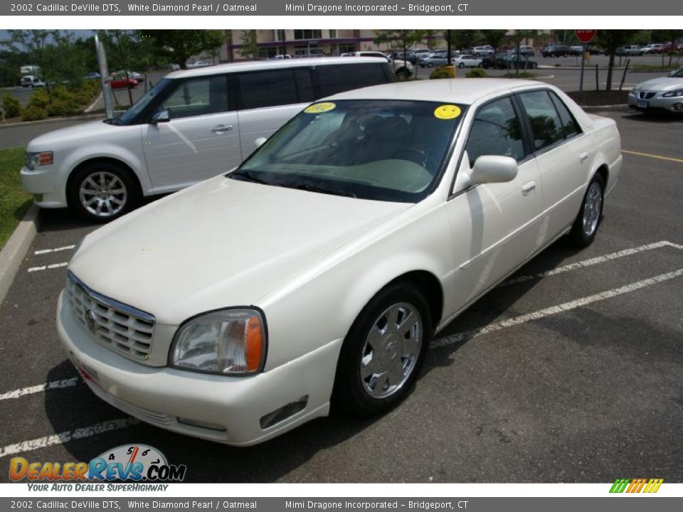 2002 Cadillac DeVille DTS White Diamond Pearl / Oatmeal Photo #1