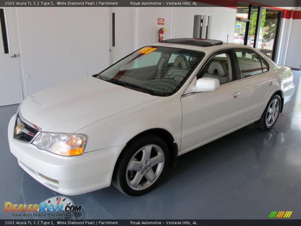 2003 Acura TL 3.2 Type S White Diamond Pearl / Parchment Photo #3