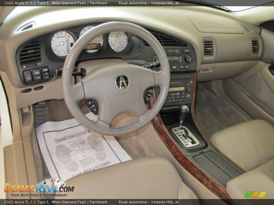2003 Acura TL 3.2 Type S White Diamond Pearl / Parchment Photo #12