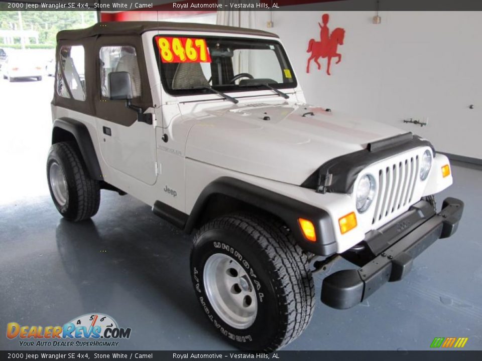 2000 Jeep Wrangler SE 4x4 Stone White / Camel Photo #1