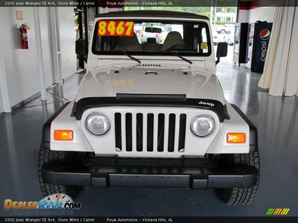 2000 Jeep Wrangler SE 4x4 Stone White / Camel Photo #2