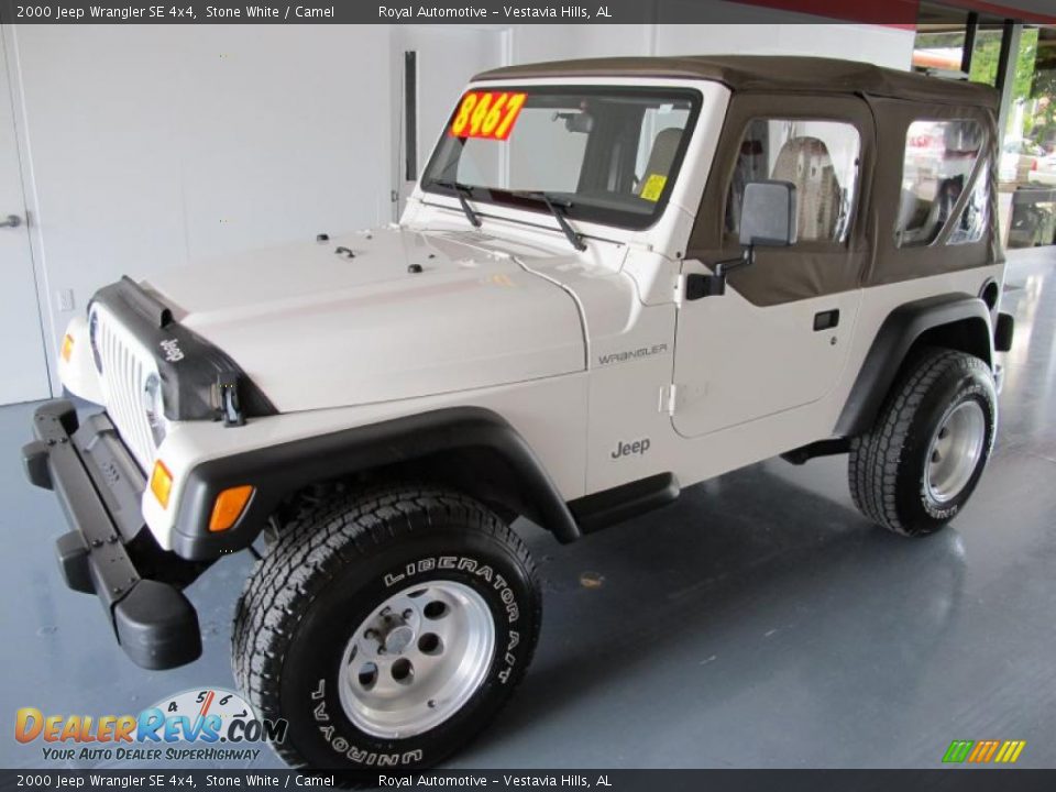 2000 Jeep Wrangler SE 4x4 Stone White / Camel Photo #3