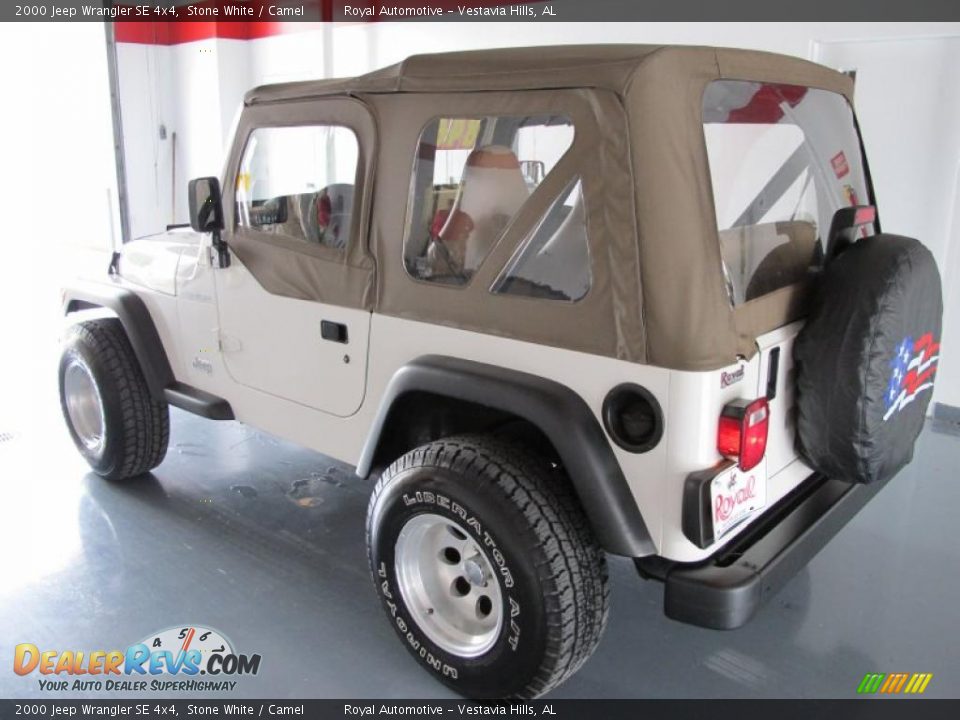 2000 Jeep Wrangler SE 4x4 Stone White / Camel Photo #4