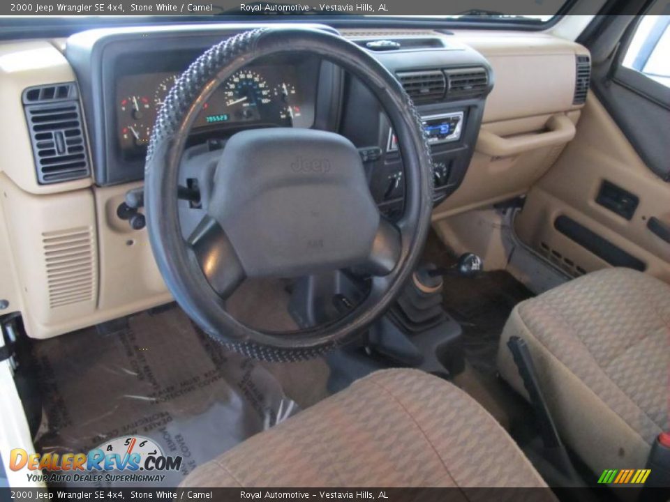 2000 Jeep Wrangler SE 4x4 Stone White / Camel Photo #12