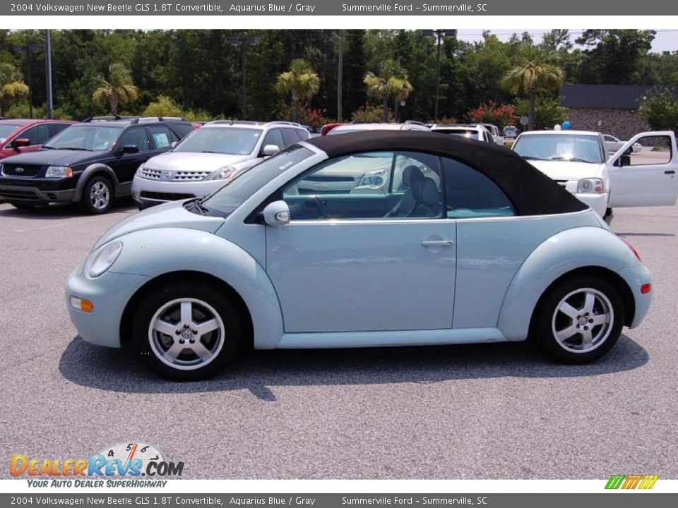 2004 Volkswagen New Beetle GLS 1.8T Convertible Aquarius Blue / Gray Photo #2