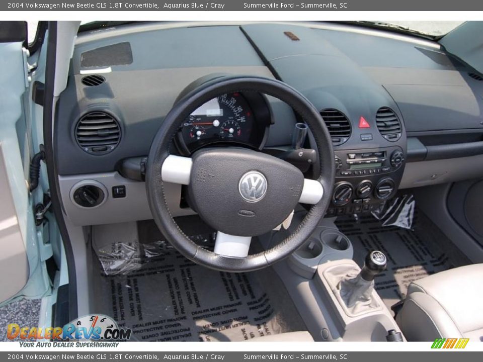 2004 Volkswagen New Beetle GLS 1.8T Convertible Aquarius Blue / Gray Photo #3