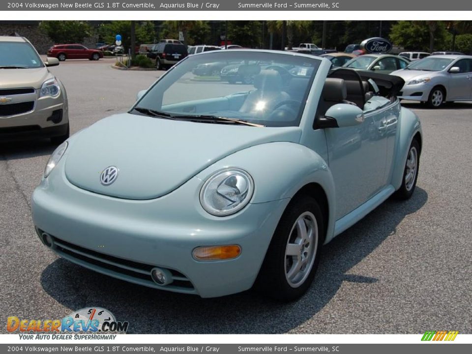 2004 Volkswagen New Beetle GLS 1.8T Convertible Aquarius Blue / Gray Photo #11