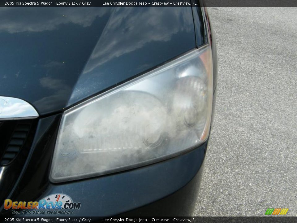 2005 Kia Spectra 5 Wagon Ebony Black / Gray Photo #9