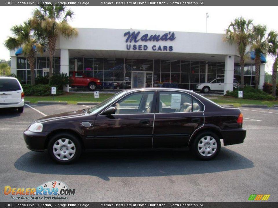 2000 Honda Civic LX Sedan Vintage Plum / Beige Photo #1