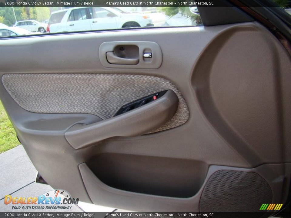 2000 Honda Civic LX Sedan Vintage Plum / Beige Photo #10
