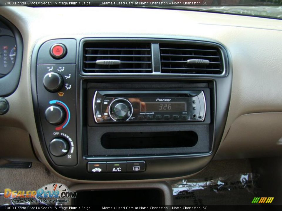 2000 Honda Civic LX Sedan Vintage Plum / Beige Photo #11
