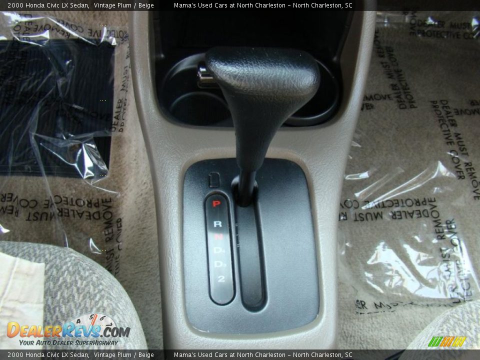 2000 Honda Civic LX Sedan Vintage Plum / Beige Photo #12
