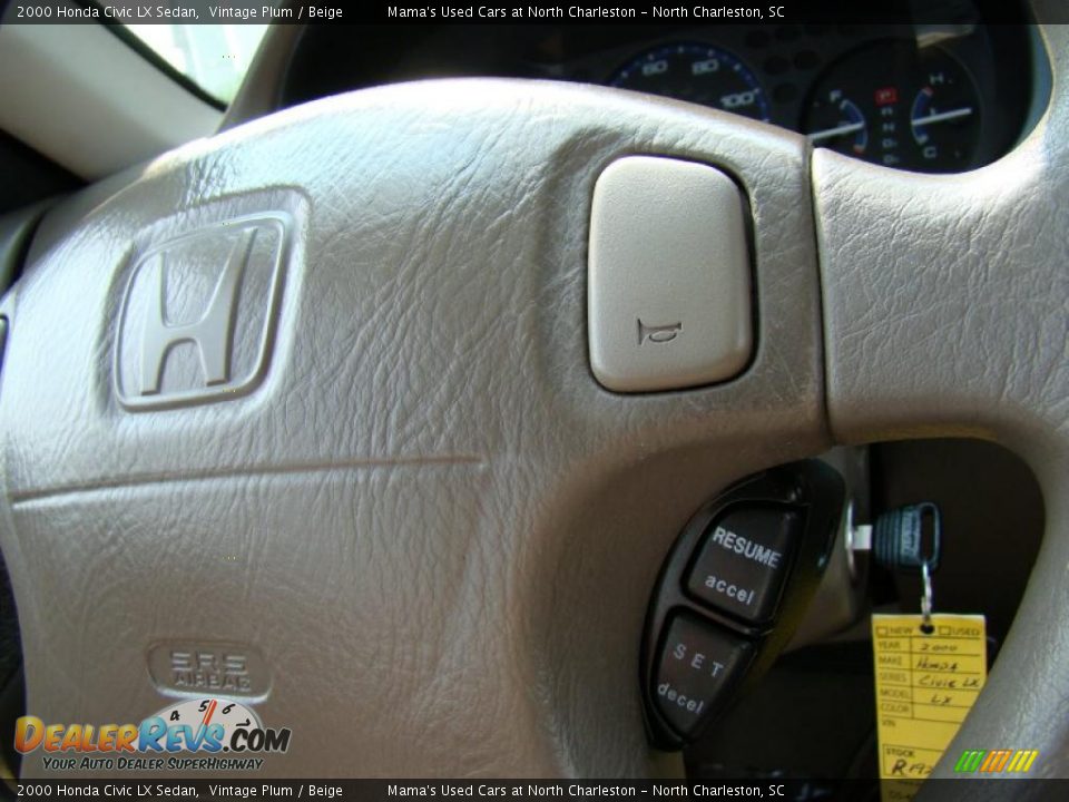 2000 Honda Civic LX Sedan Vintage Plum / Beige Photo #14