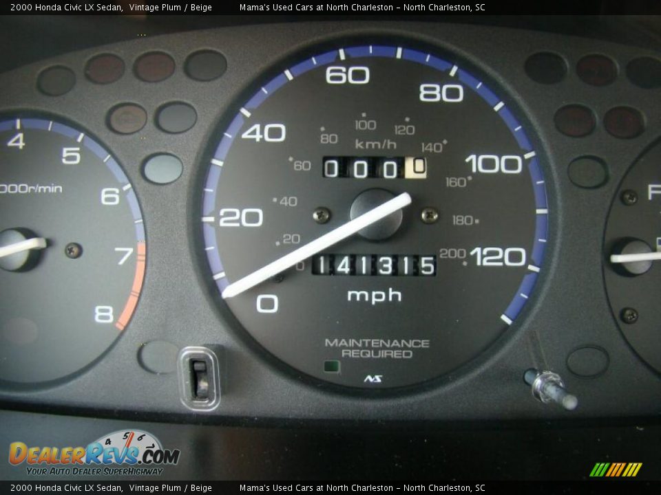 2000 Honda Civic LX Sedan Vintage Plum / Beige Photo #15