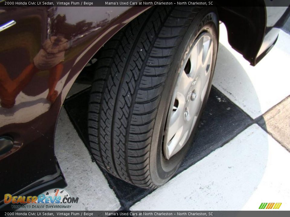 2000 Honda Civic LX Sedan Vintage Plum / Beige Photo #17