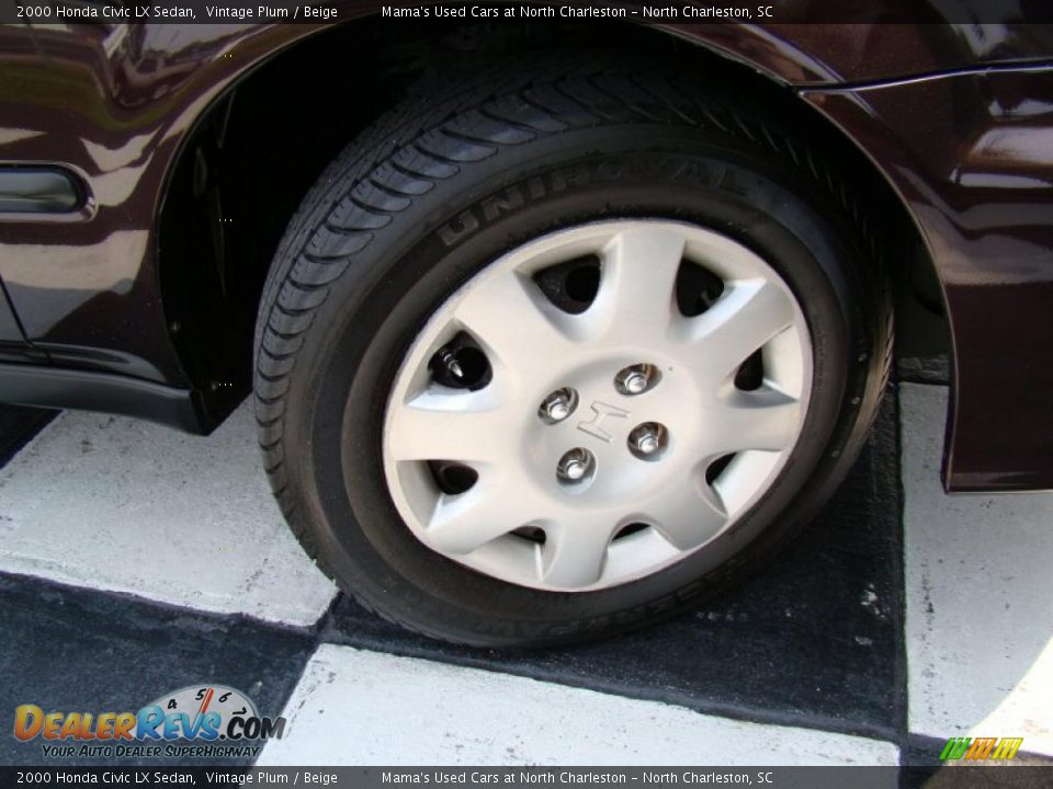 2000 Honda Civic LX Sedan Vintage Plum / Beige Photo #18