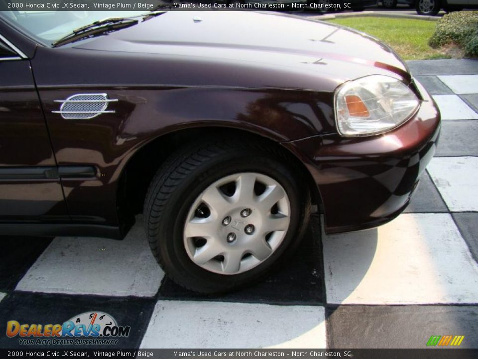 2000 Honda Civic LX Sedan Vintage Plum / Beige Photo #20