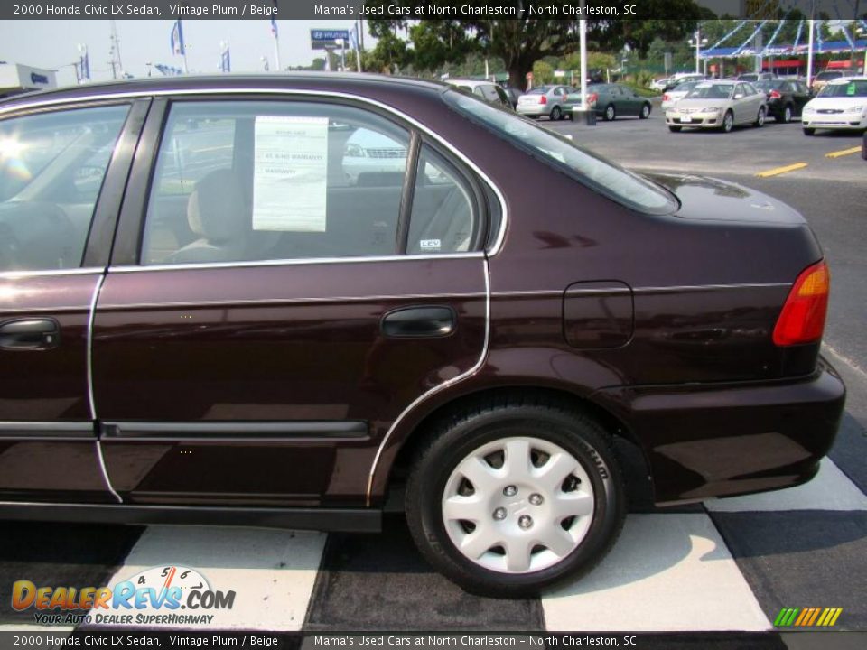 2000 Honda Civic LX Sedan Vintage Plum / Beige Photo #22