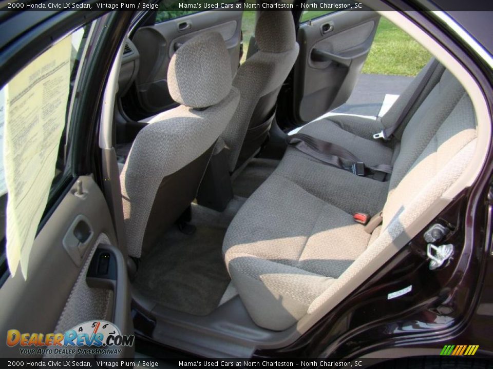 2000 Honda Civic LX Sedan Vintage Plum / Beige Photo #25