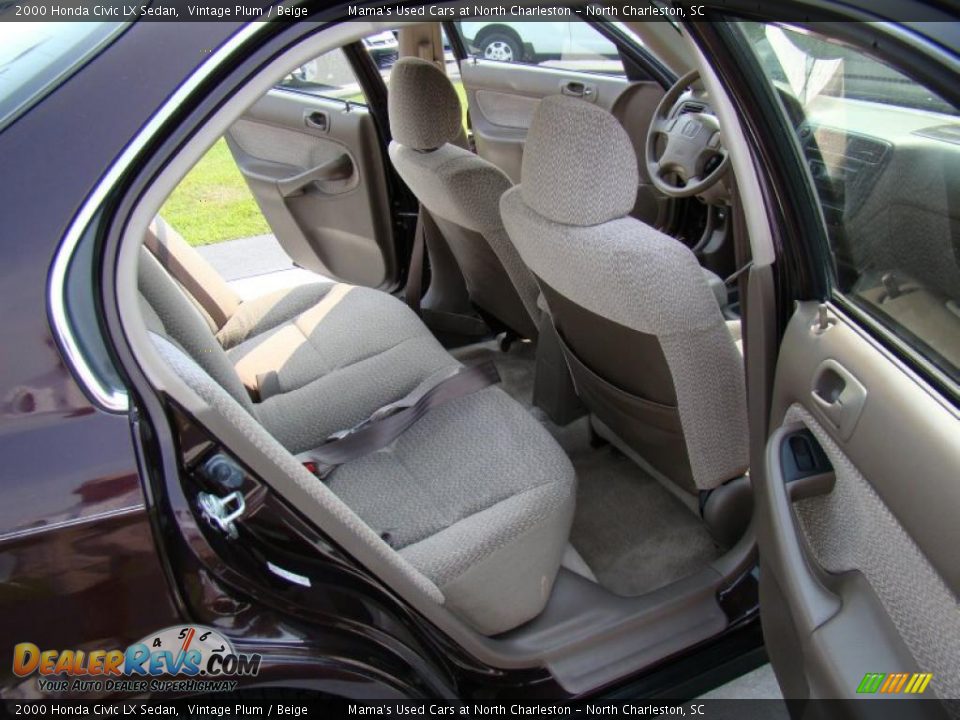 2000 Honda Civic LX Sedan Vintage Plum / Beige Photo #27
