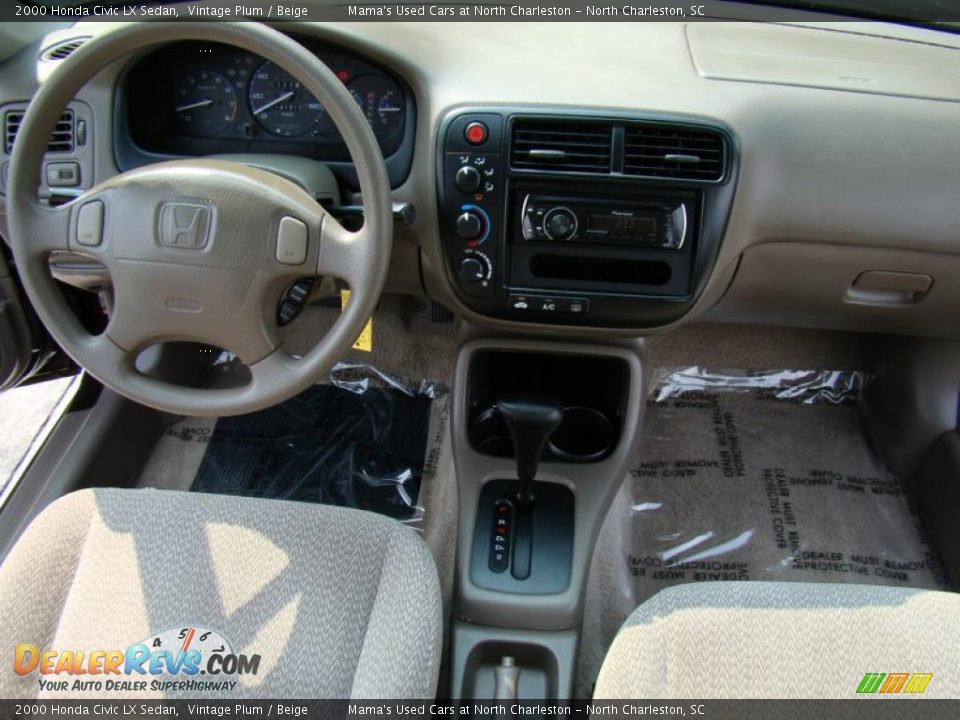 2000 Honda Civic LX Sedan Vintage Plum / Beige Photo #28
