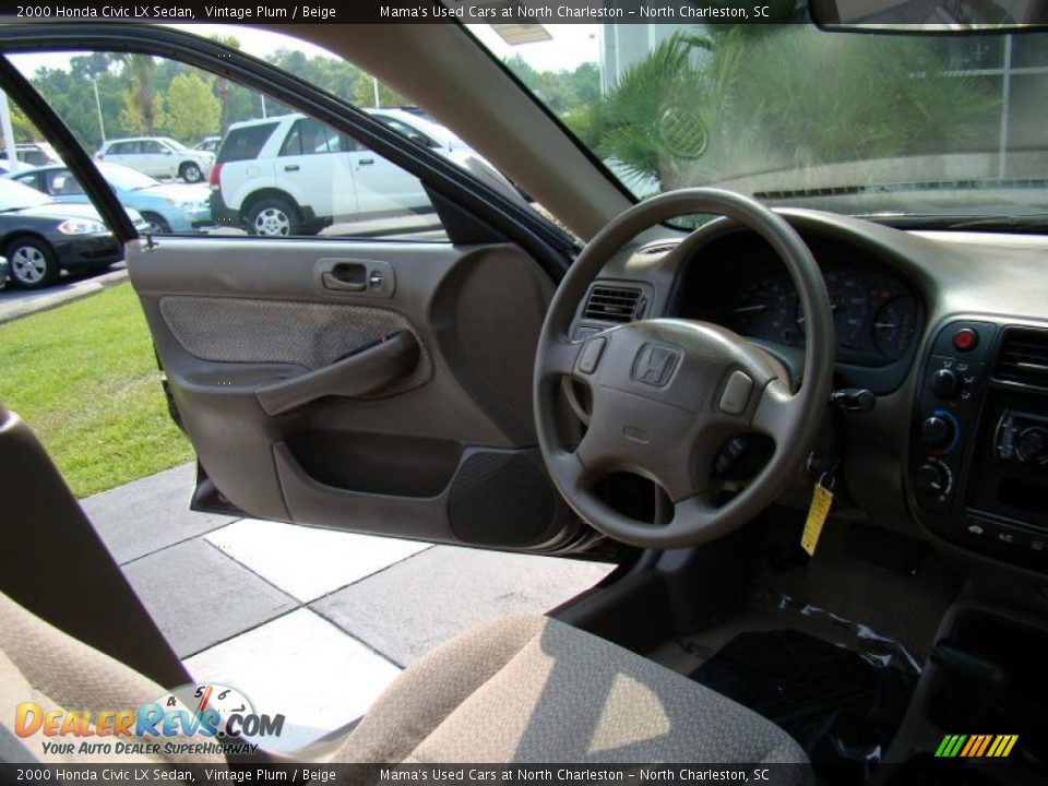 2000 Honda Civic LX Sedan Vintage Plum / Beige Photo #29