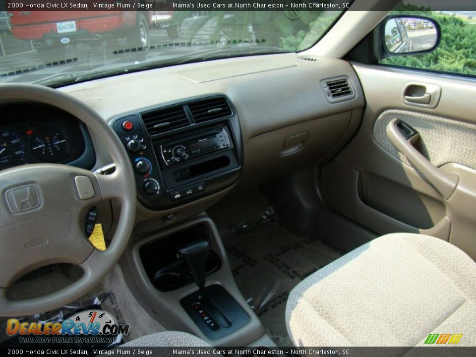 2000 Honda Civic LX Sedan Vintage Plum / Beige Photo #30