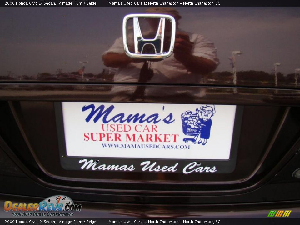 2000 Honda Civic LX Sedan Vintage Plum / Beige Photo #31