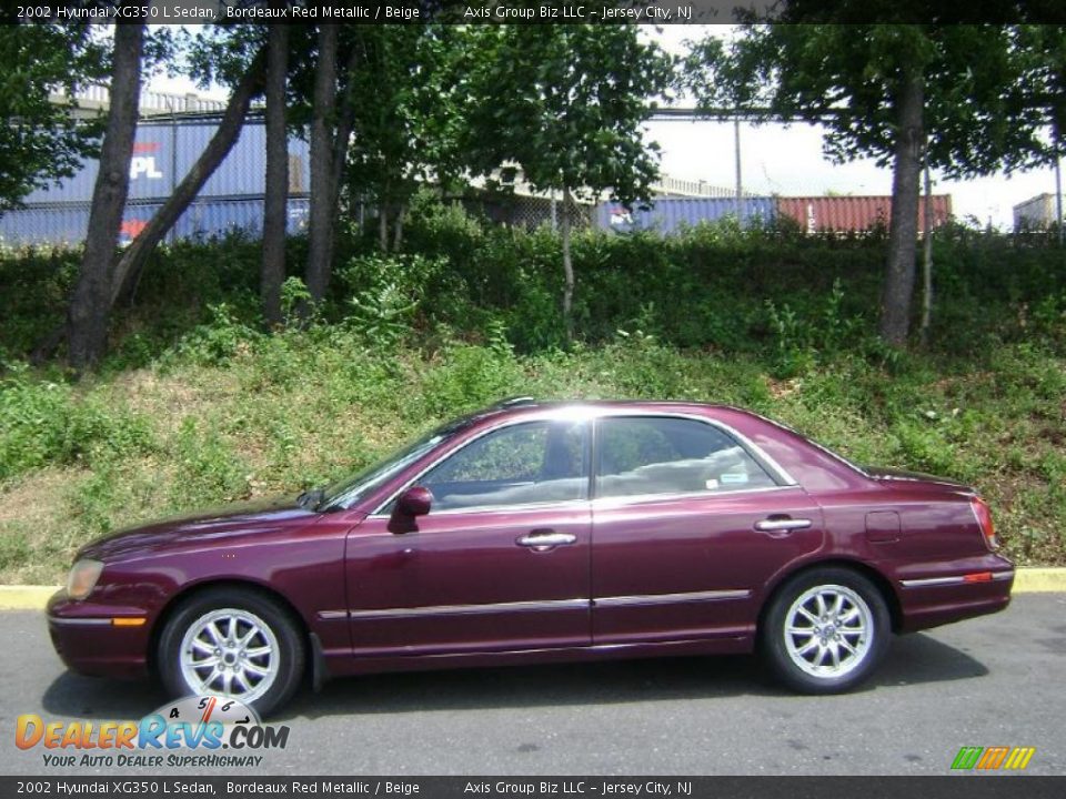 2002 Hyundai XG350 L Sedan Bordeaux Red Metallic / Beige Photo #3