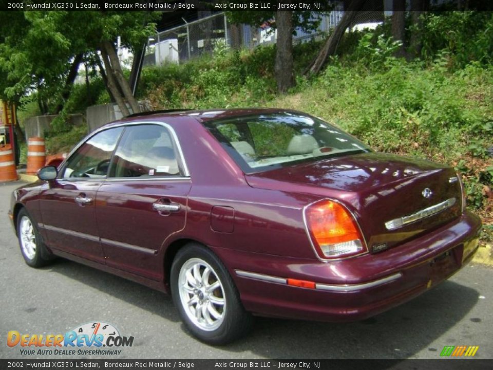 2002 Hyundai XG350 L Sedan Bordeaux Red Metallic / Beige Photo #4