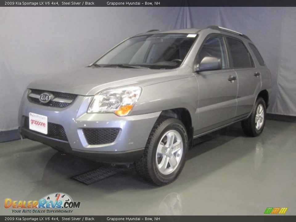 2009 Kia Sportage LX V6 4x4 Steel Silver / Black Photo #1