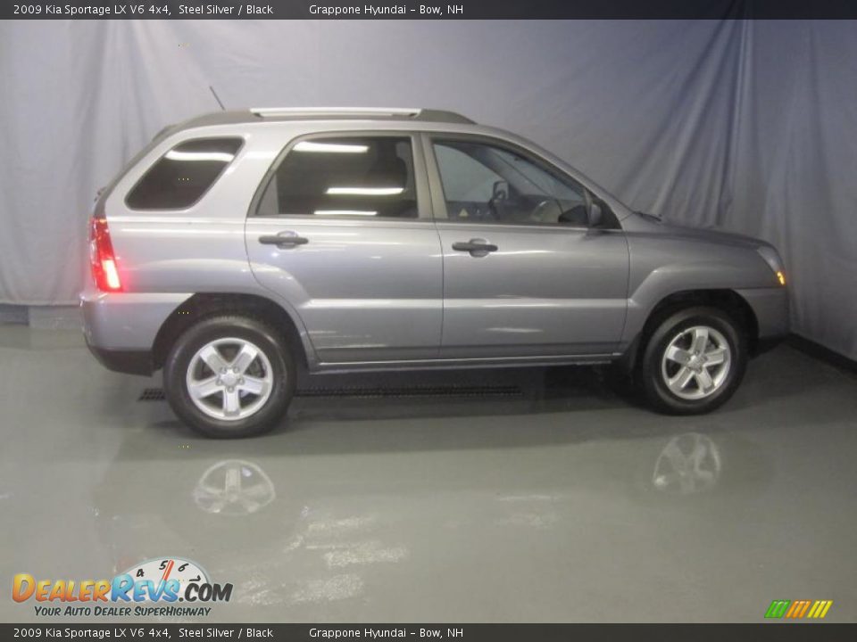 2009 Kia Sportage LX V6 4x4 Steel Silver / Black Photo #4