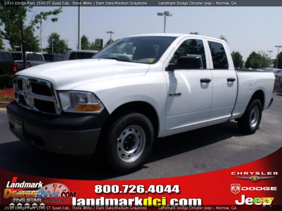2010 Dodge Ram 1500 ST Quad Cab Stone White / Dark Slate/Medium Graystone Photo #1