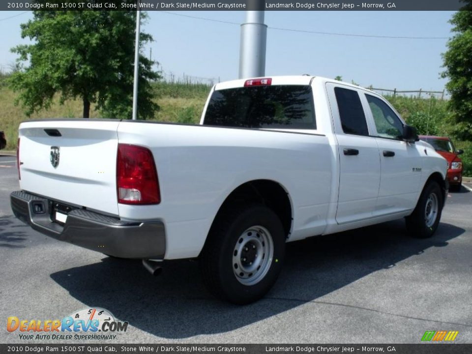 2010 Dodge Ram 1500 ST Quad Cab Stone White / Dark Slate/Medium Graystone Photo #3