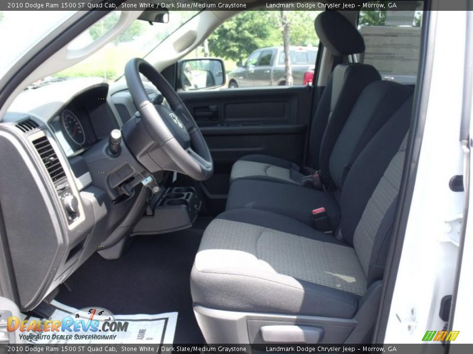 2010 Dodge Ram 1500 ST Quad Cab Stone White / Dark Slate/Medium Graystone Photo #6