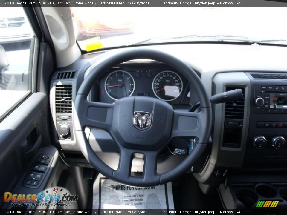2010 Dodge Ram 1500 ST Quad Cab Stone White / Dark Slate/Medium Graystone Photo #10