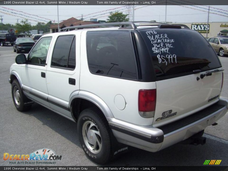 1996 Chevrolet Blazer LS 4x4 Summit White / Medium Gray Photo #15