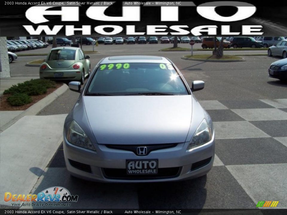 2003 Honda Accord EX V6 Coupe Satin Silver Metallic / Black Photo #2