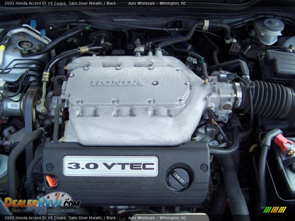 2003 Honda Accord EX V6 Coupe Satin Silver Metallic / Black Photo #6