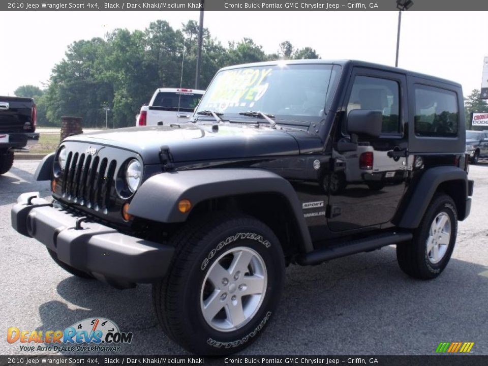 2010 Jeep Wrangler Sport 4x4 Black / Dark Khaki/Medium Khaki Photo #4
