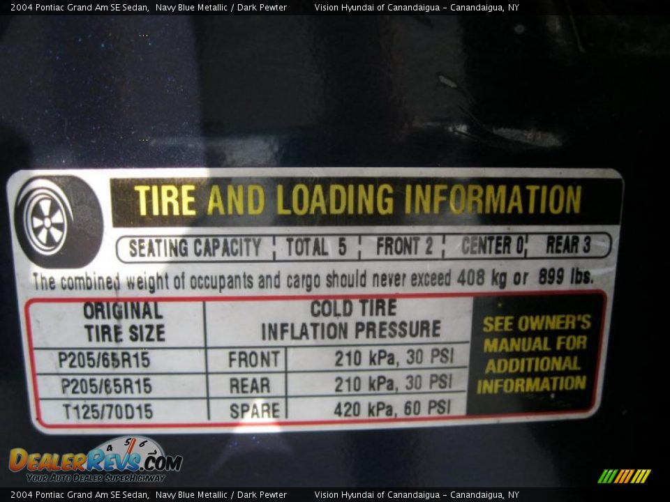 2004 Pontiac Grand Am SE Sedan Navy Blue Metallic / Dark Pewter Photo #27